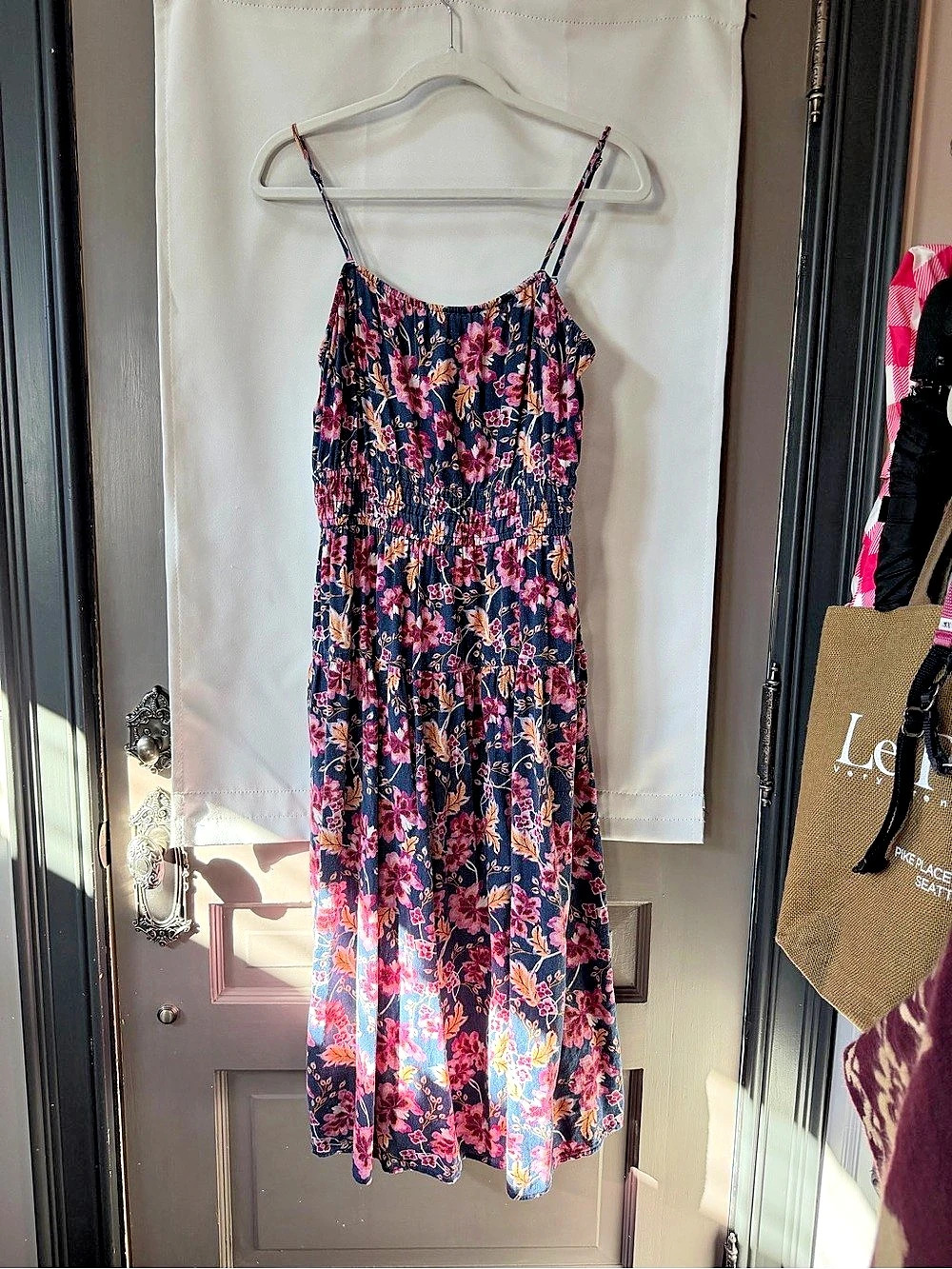 Old Navy Floral Maxi Dress in Black & Pink